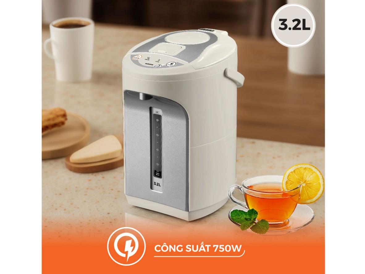 Dung tích 3,2 lít phù hợp gia đình 3-5 người và văn phòng mini.