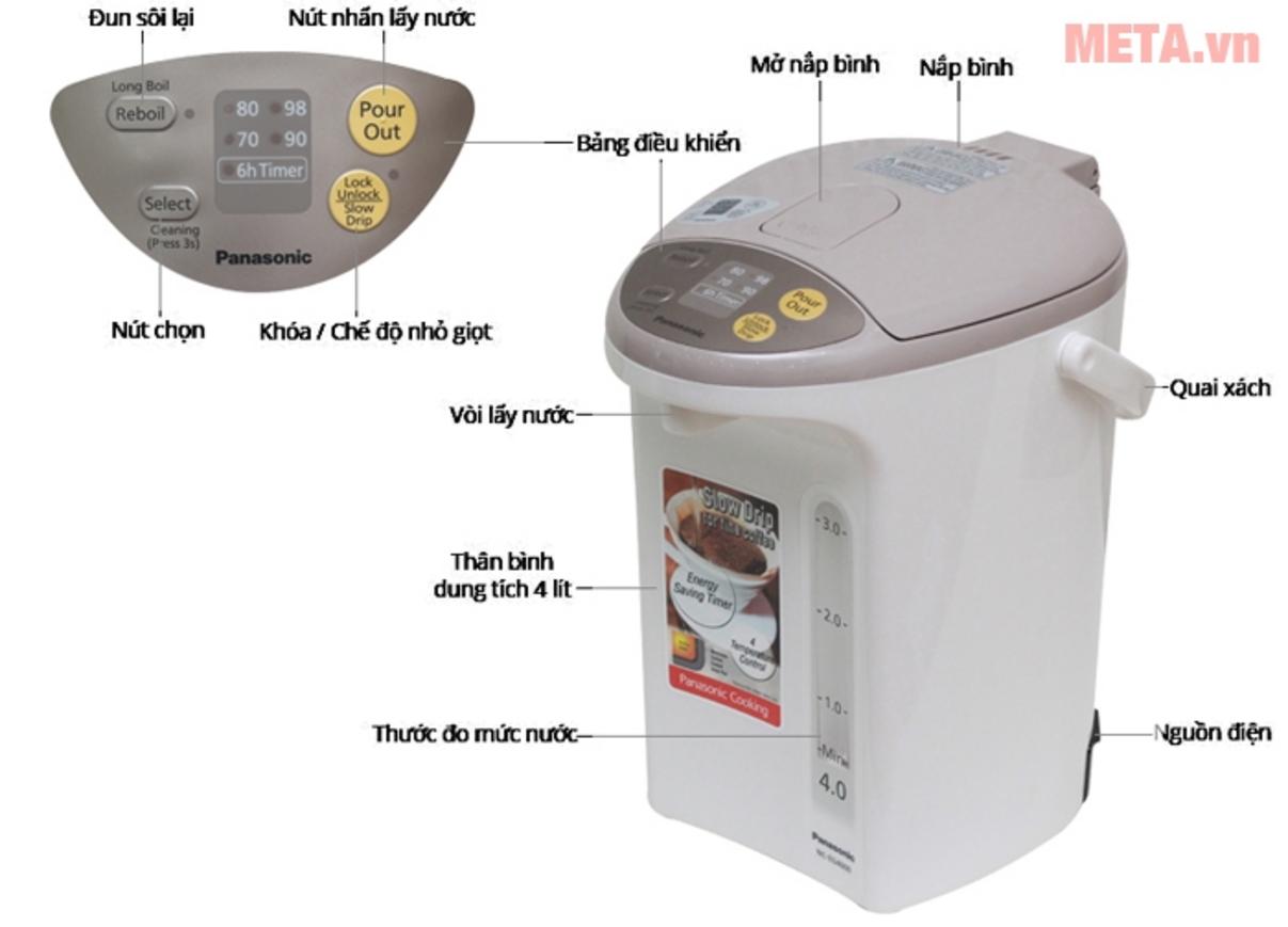 Thiết kế rót nước điện tử và giữ ấm linh hoạt giúp thao tác hằng ngày tiện hơn.