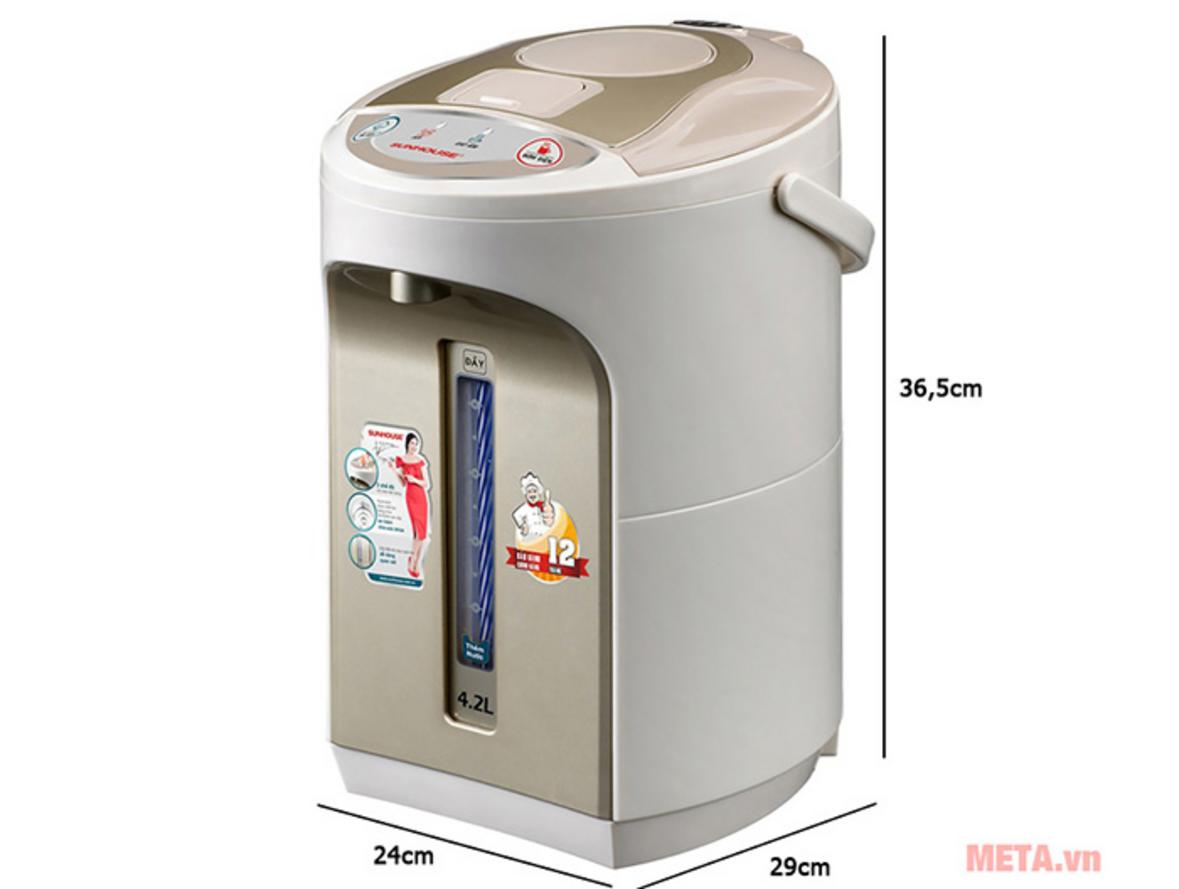Dung tích 4,2 lít hỗ trợ nhu cầu nước nóng liên tục cho gia đình và văn phòng nhỏ.
