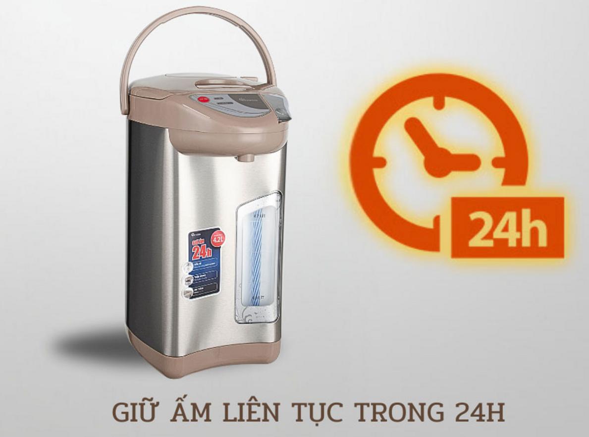 Ruột Inox 304 giúp tăng độ an toàn khi tiếp xúc nước nóng và hỗ trợ vệ sinh dễ dàng.