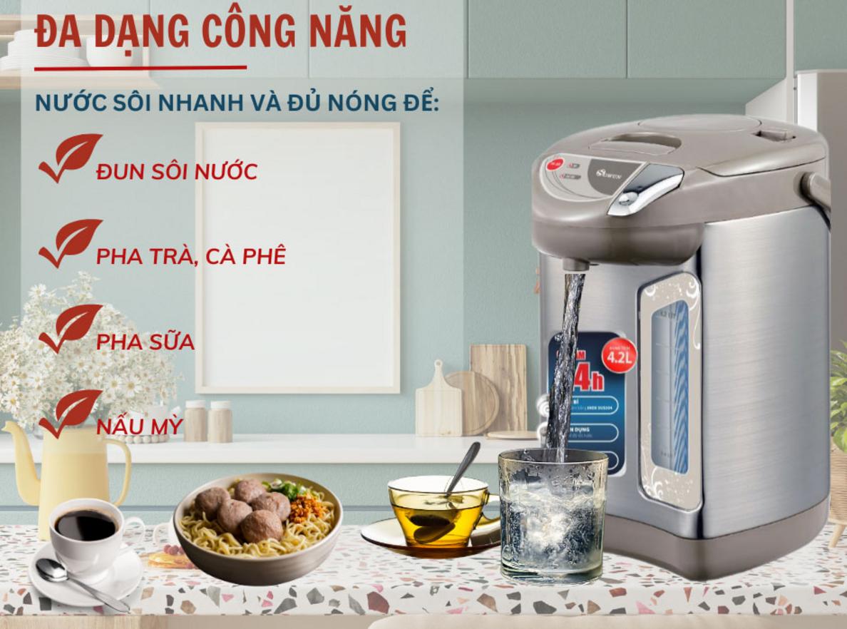 Khóa an toàn hỗ trợ giảm rủi ro, phù hợp gia đình có trẻ nhỏ.