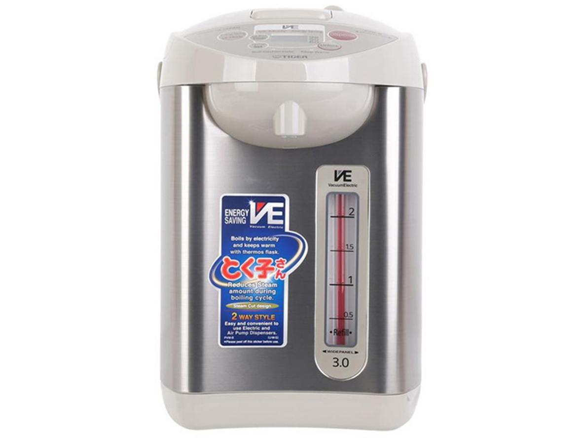 Bình thủy điện Tiger PVW-B30W 3 lít cho nhu cầu nước nóng sẵn mỗi ngày.