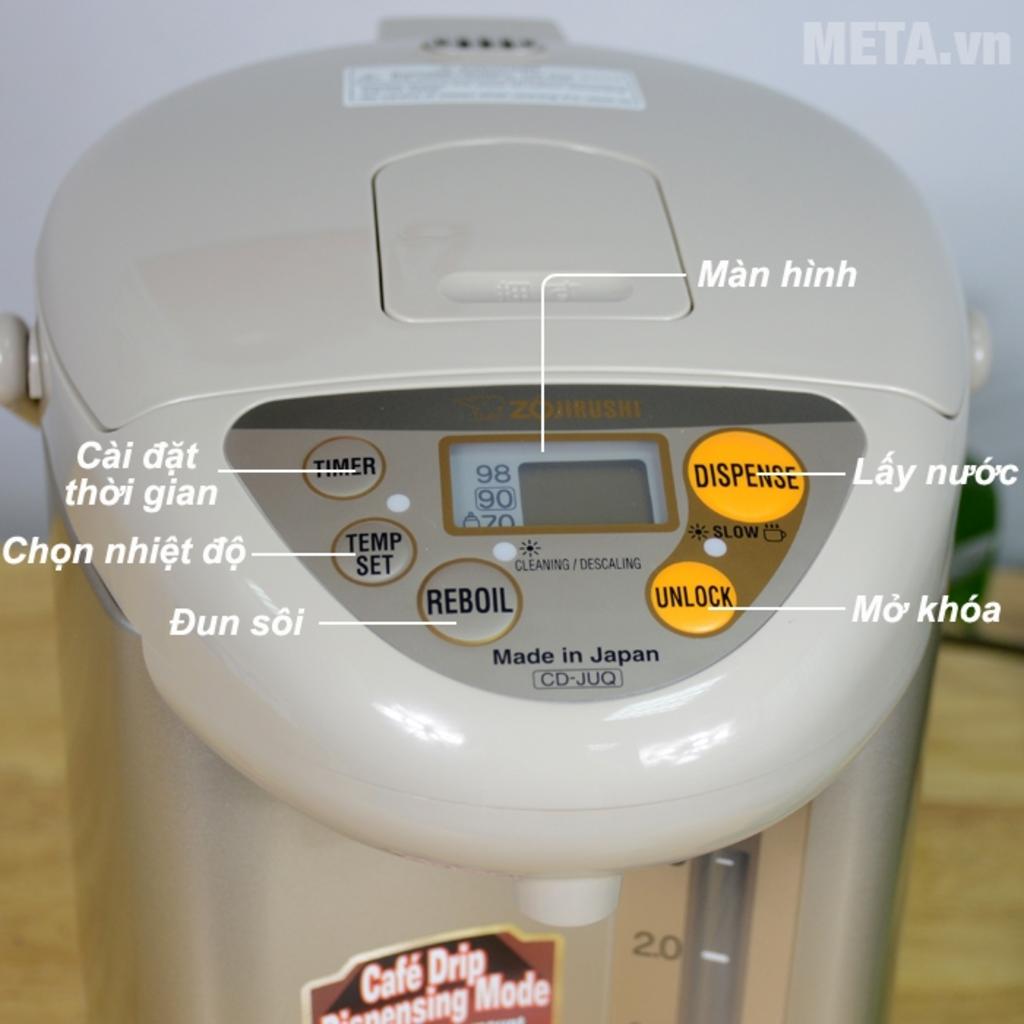 Thiết kế và tính năng của Zojirushi CD-JUQ30 hướng đến thao tác tiện và giữ nhiệt ổn định.