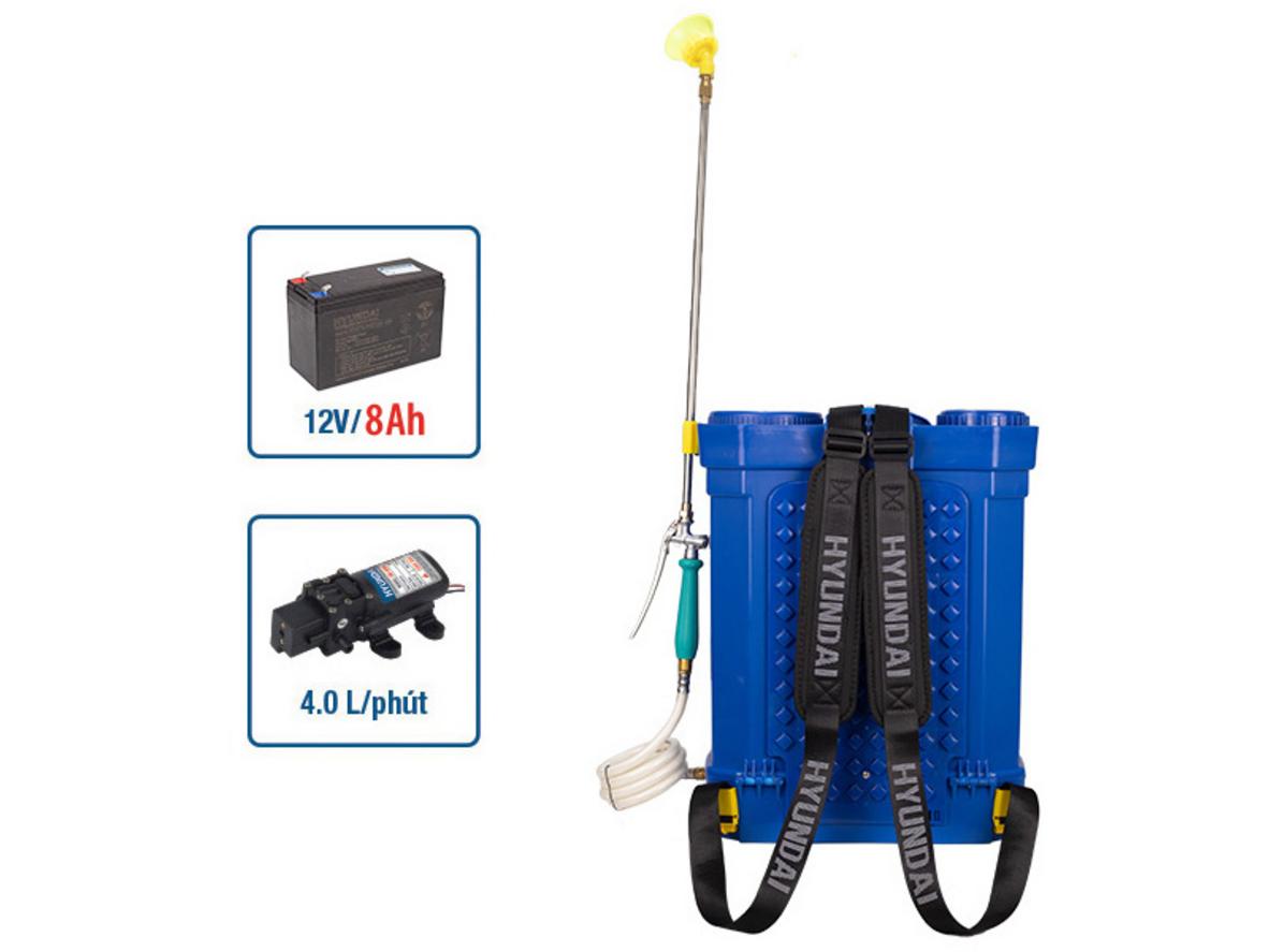 Thiết kế đeo vai gọn nhẹ giúp Hyundai HD-4020 phù hợp cho công việc phun kéo dài.