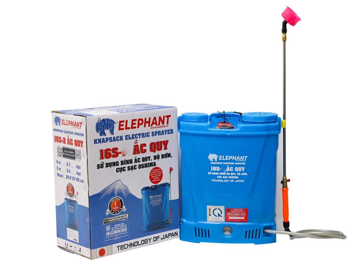 Elephant 16S 16 lít — phun khỏe, gọn nhẹ, phù hợp vườn cây và khử khuẩn.