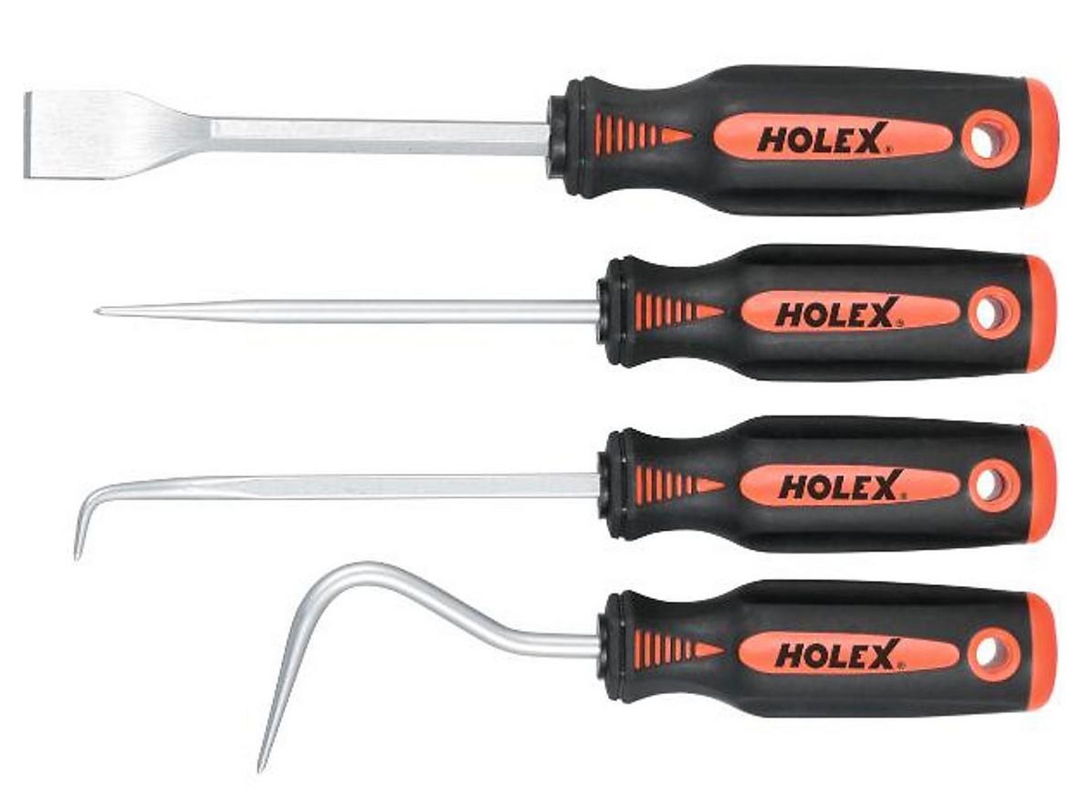 Bộ 4 cây móc, cạo, sủi keo, bavia Holex 837880 gồm 4 chi tiết chuyên dụng cho cơ khí và gara.