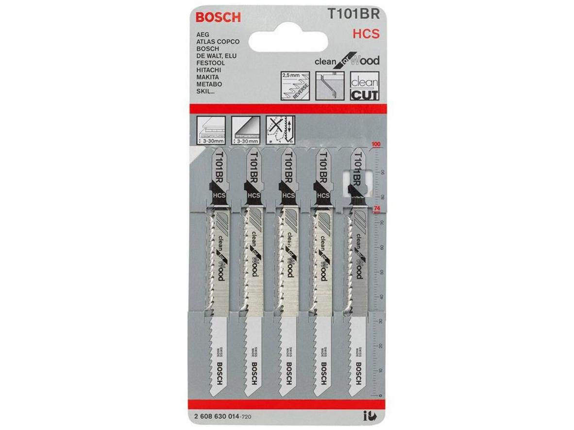 Bộ 5 lưỡi cưa lọng Bosch T 101 BR 2608630014 cho gỗ sạch, mịn.