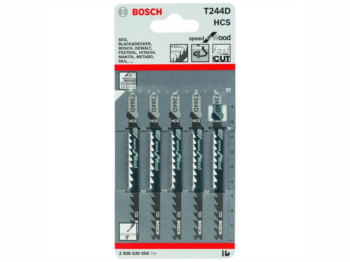 Bộ 5 lưỡi cưa lọng Bosch T144D 2608630040 chuyên cắt gỗ nhanh và ổn định.
