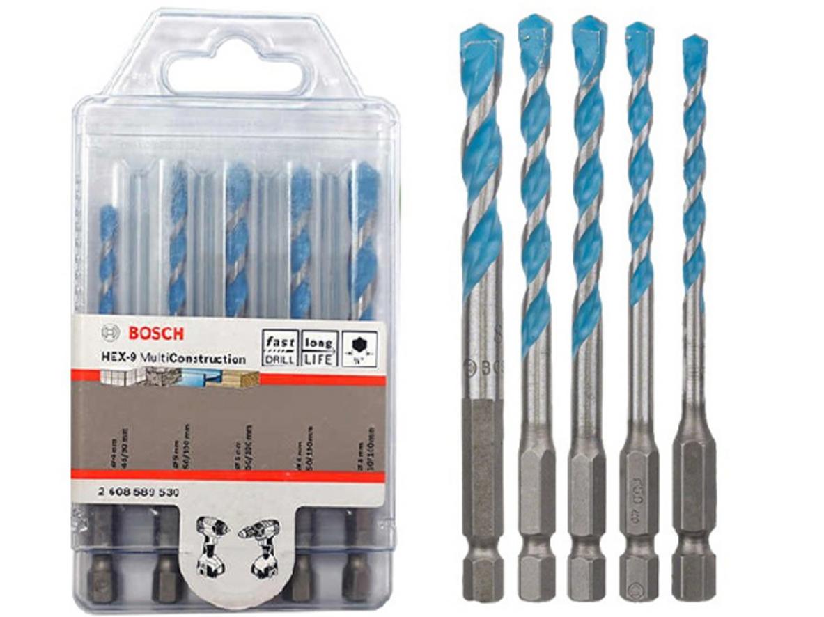 Bộ 5 mũi khoan đa năng Bosch Hex-9 2608900585 gồm 5 size phổ biến cho lắp đặt và sửa chữa.