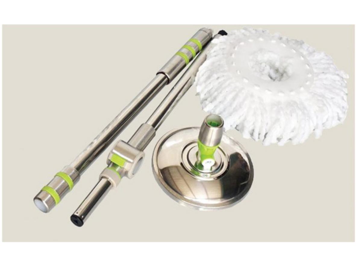 Bộ cán Bennix inox BN-07iNK gồm cán inox, bàn bông inox và bông lau đi kèm.