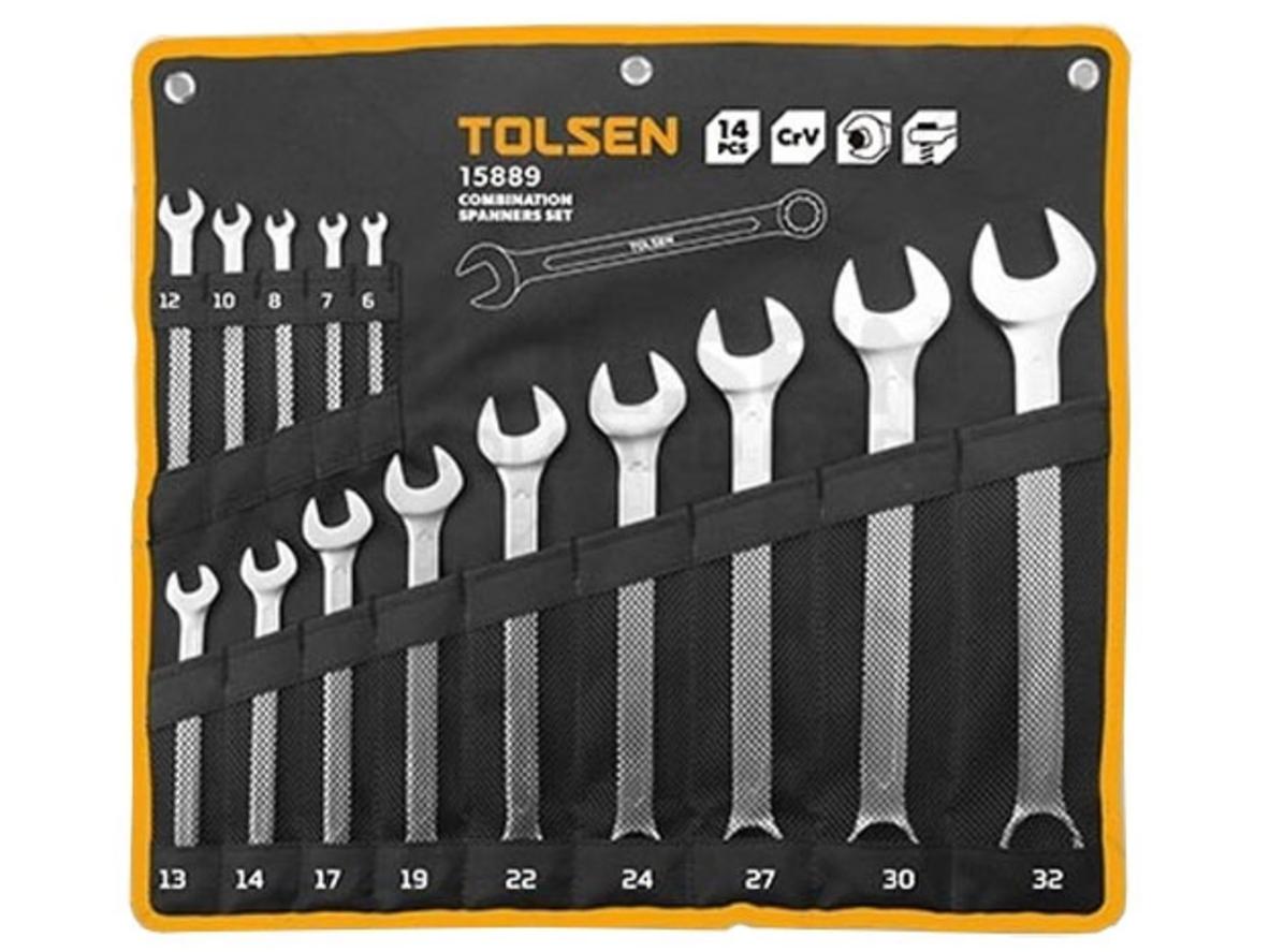 Tolsen 15889 gồm 14 size từ 6 đến 32mm, phù hợp nhiều nhu cầu sửa chữa thực tế.