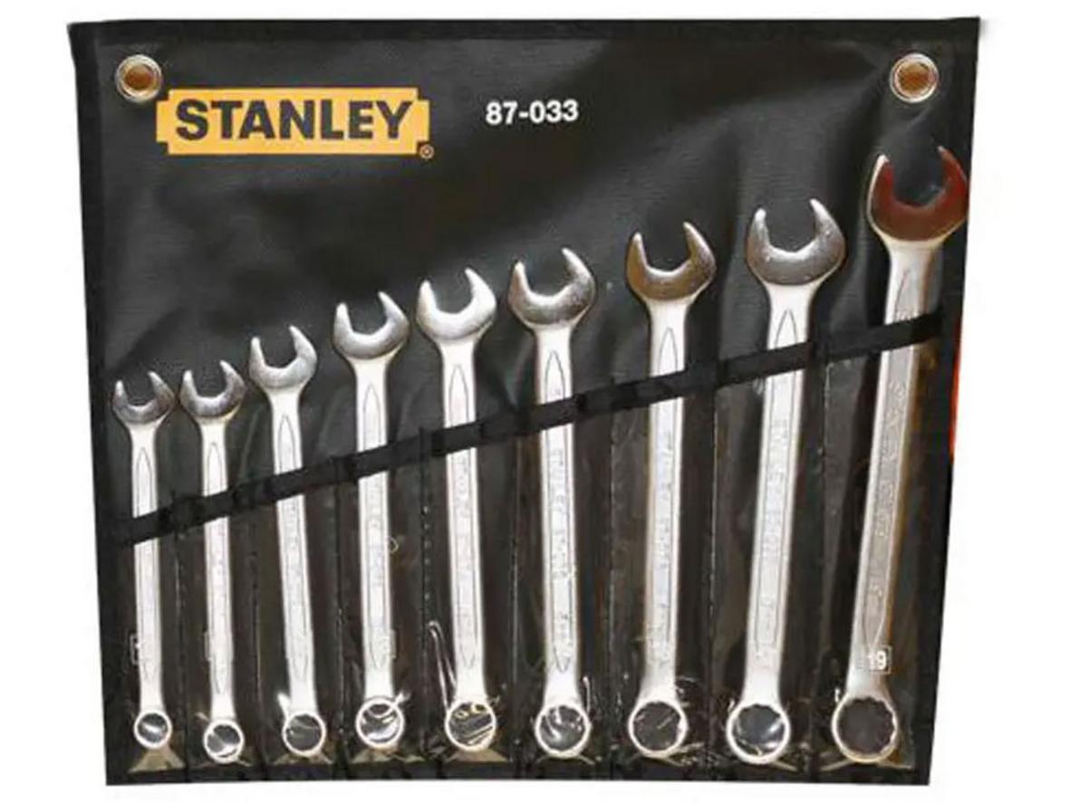 Bộ cờ lê Stanley 87-033-1 gồm 9 chi tiết hệ mét, đi kèm túi đựng gọn gàng.