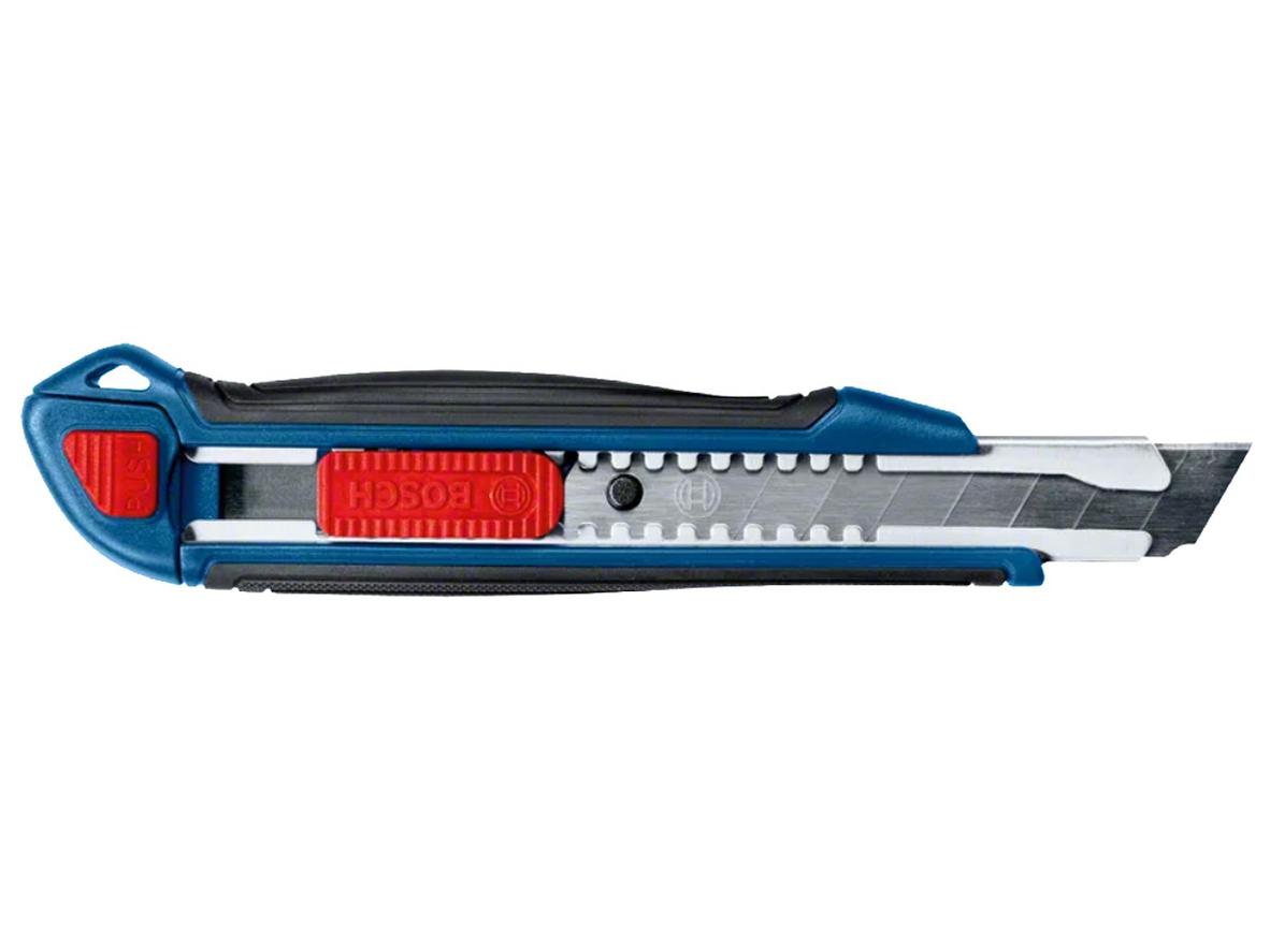Cấu tạo kim loại chắc chắn và tay cầm chống trượt giúp Bosch 1600A016BM thao tác ổn định hơn dao phổ thông.