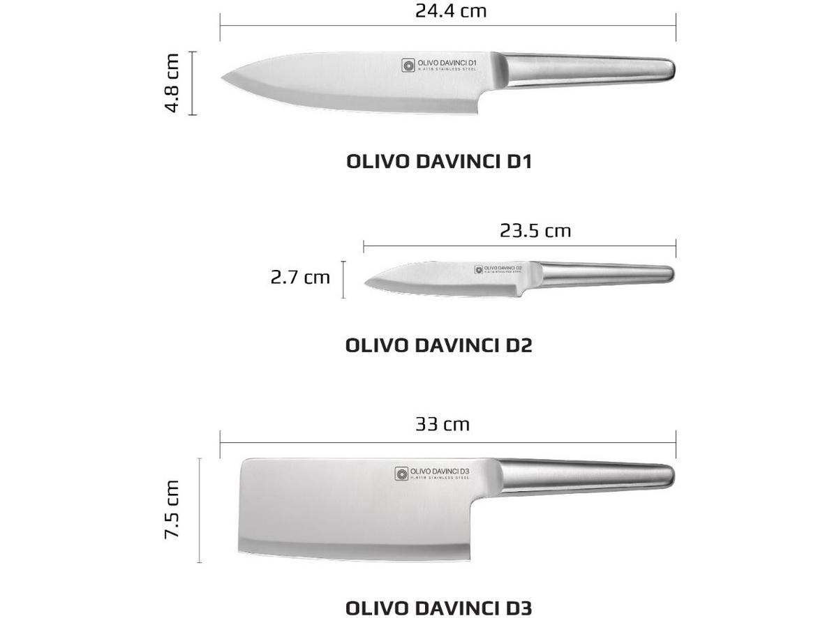 Cấu hình 3 dao D1, D2, D3 đáp ứng nhiều thao tác sơ chế khác nhau.