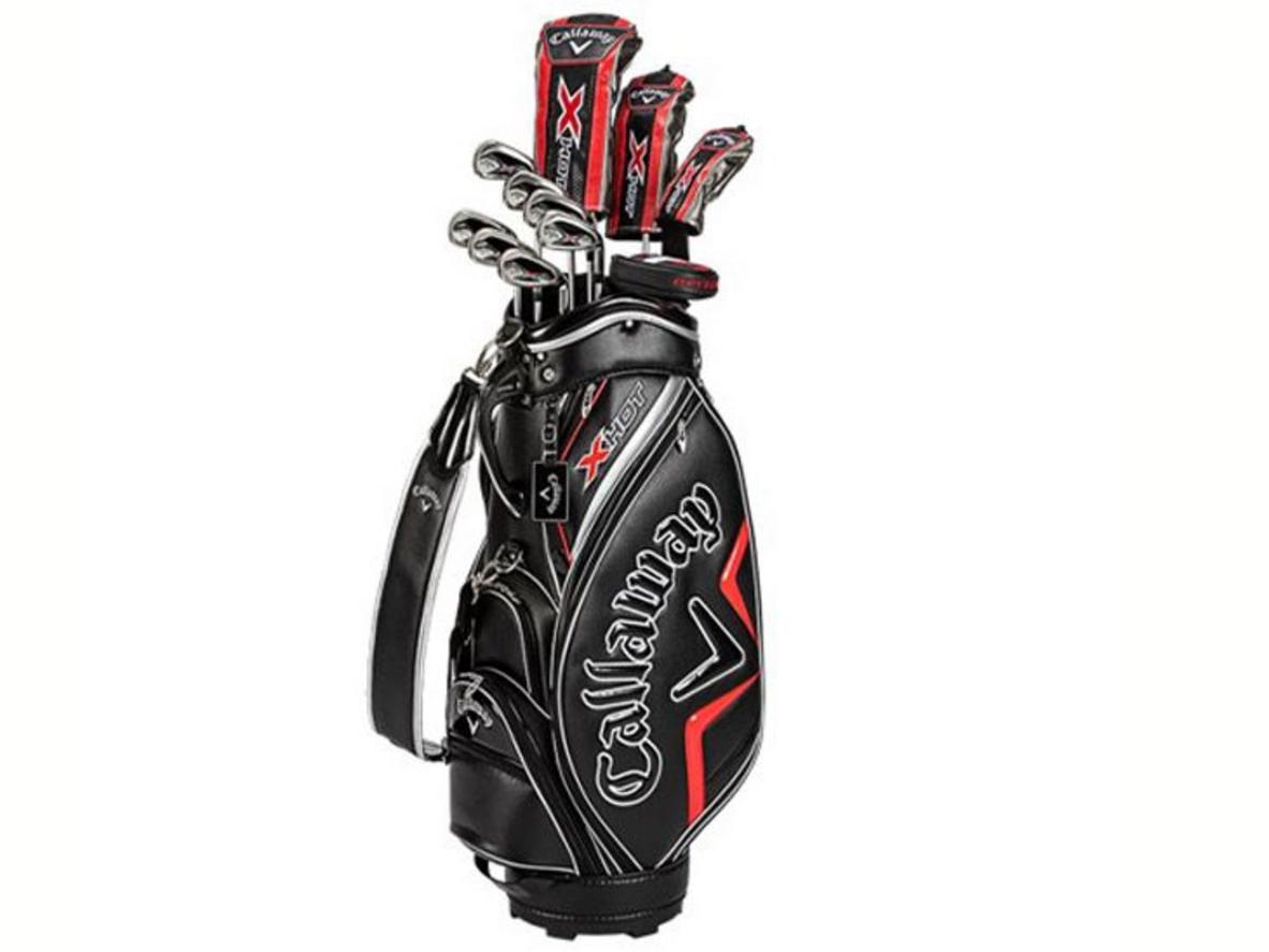 Bộ gậy golf fullset Callaway X HOT 21 gồm 11 gậy và túi golf, phù hợp cho nam mới chơi đến trung cấp.