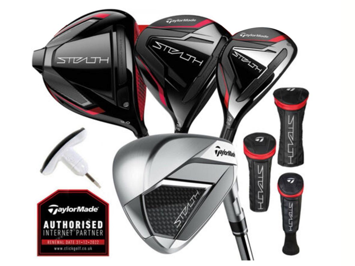 Bộ gậy golf Fullset TaylorMade Stealth gồm 12 gậy và 1 túi golf.