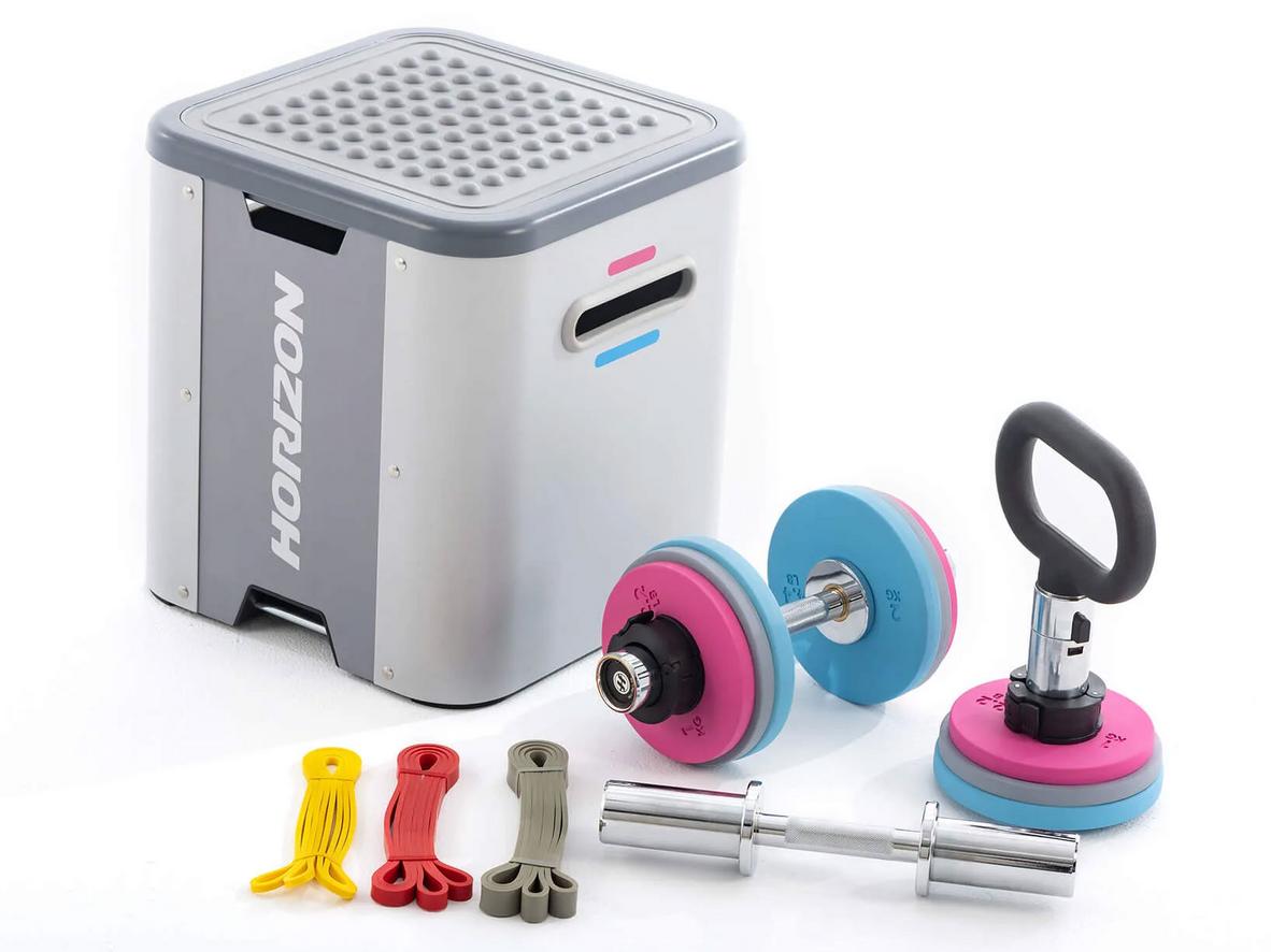 Bộ hộp tạ đa năng Horizon Cube HCU30 nổi bật với thiết kế gọn 6-trong-1 cho tập tại nhà.