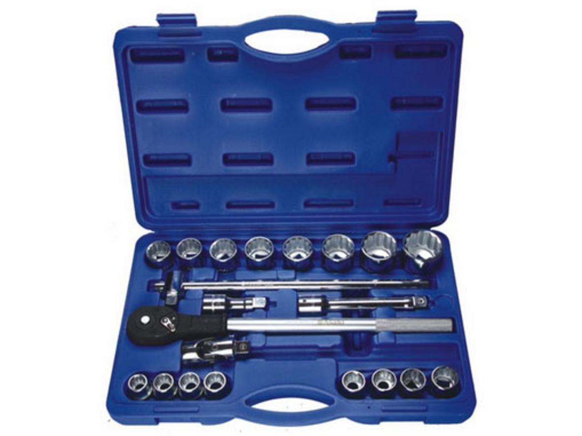 Bộ khẩu Asaki AK-9758 gồm 21 chi tiết, chuẩn 3/4 inch cho công việc nặng.