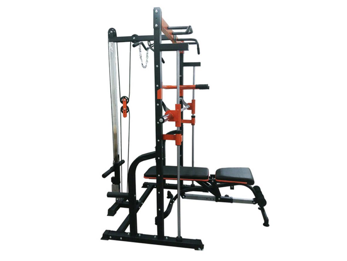 HQ-K8 kèm ghế tạ: gọn hơn một dàn máy lớn, đủ bài tập cho nhà và gym mini.