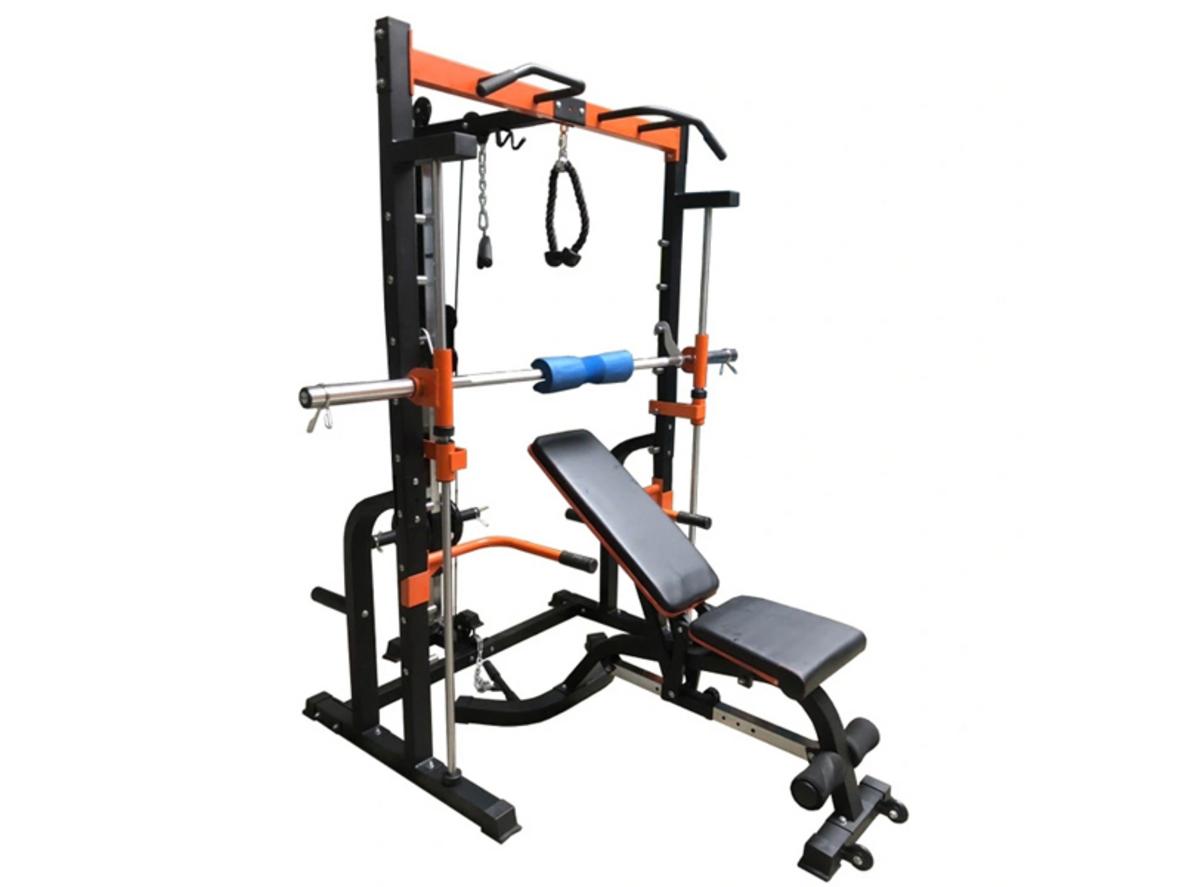 HQ-K8 kèm ghế tạ: gọn hơn một dàn máy lớn, đủ bài tập cho nhà và gym mini.