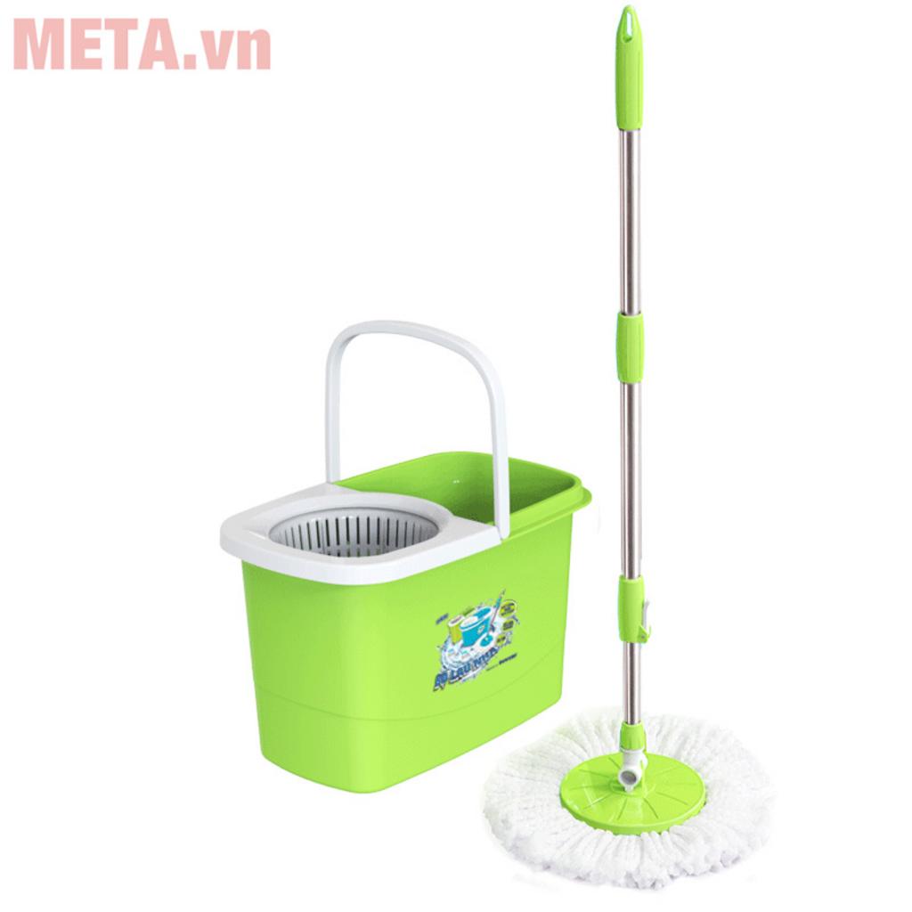 Cấu tạo bền bỉ của Bộ lau nhà Duy Tân Matsu 10 lít với PP nguyên sinh, inox và microfiber.