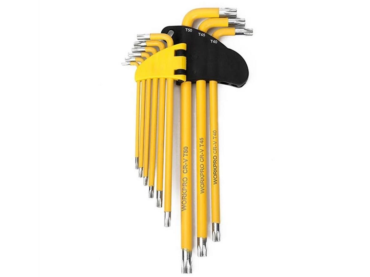 Bộ lục giác đầu hình sao Workpro WP222008 9 chi tiết, dải T10–T50.