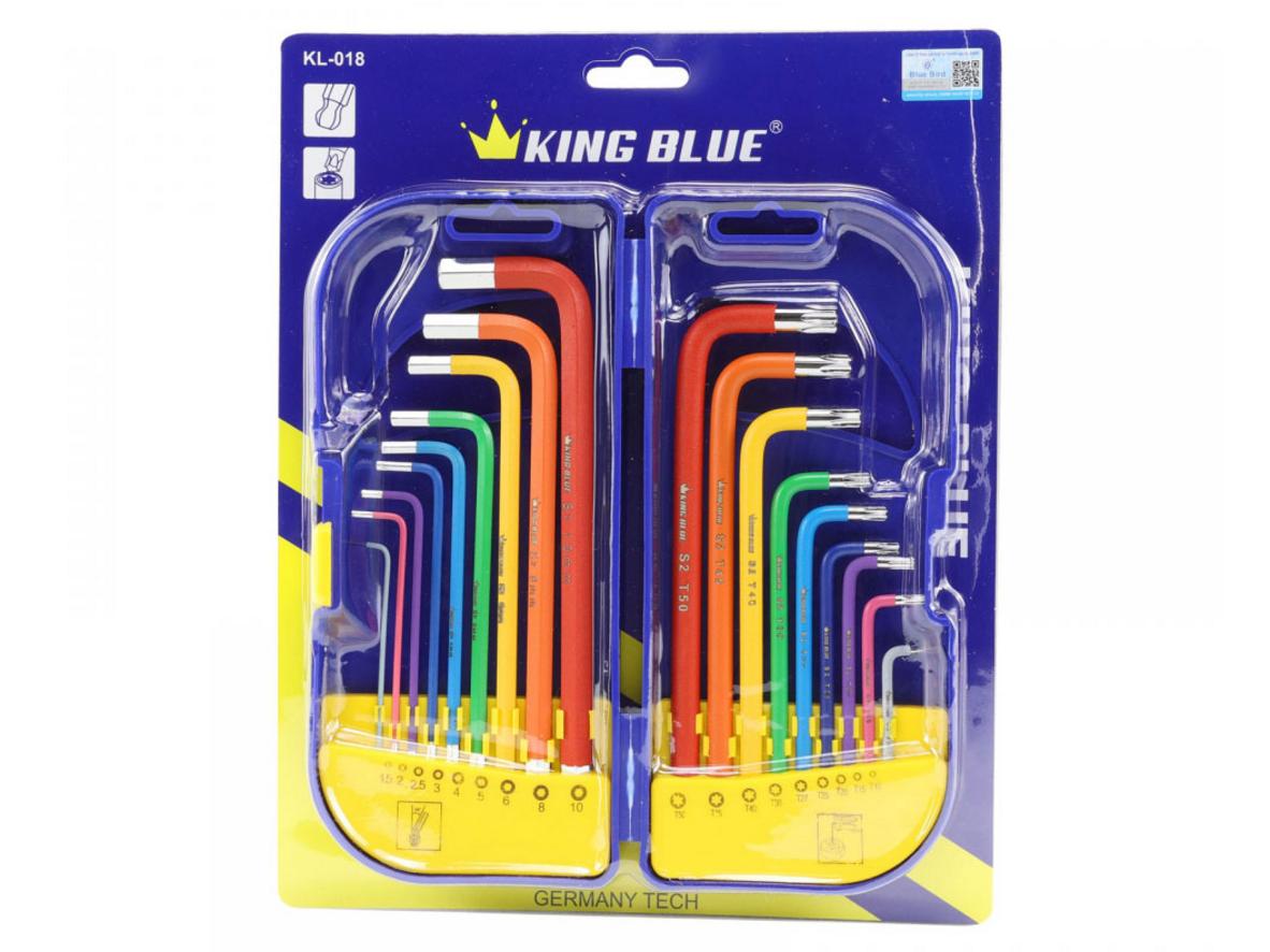 Bộ lục giác KingBlue KL018 18 chi tiết cho nhiều góc vặn khó.
