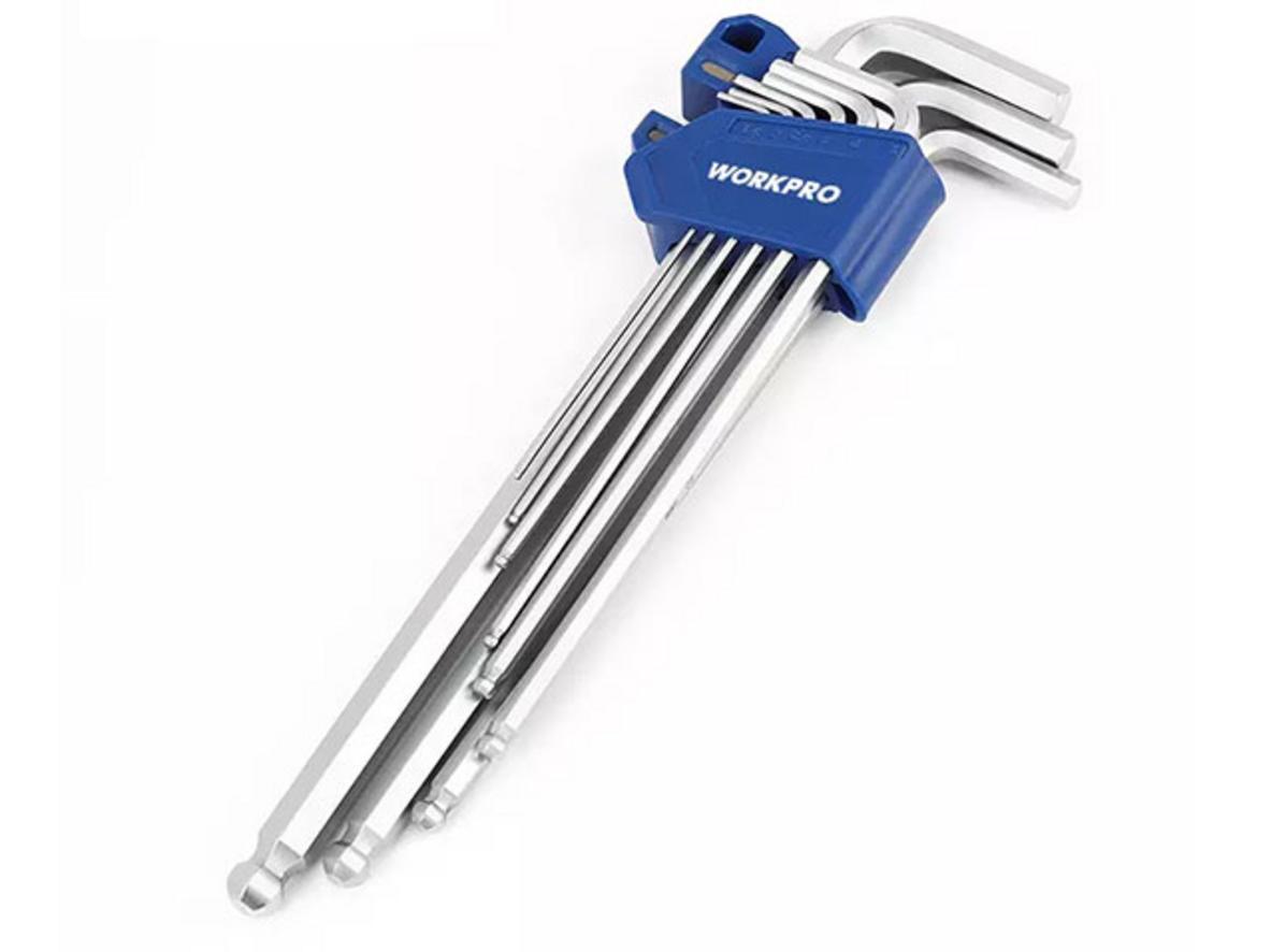 Thiết kế chữ L loại dài giúp Workpro WP222035 thao tác chắc tay ở góc hẹp.