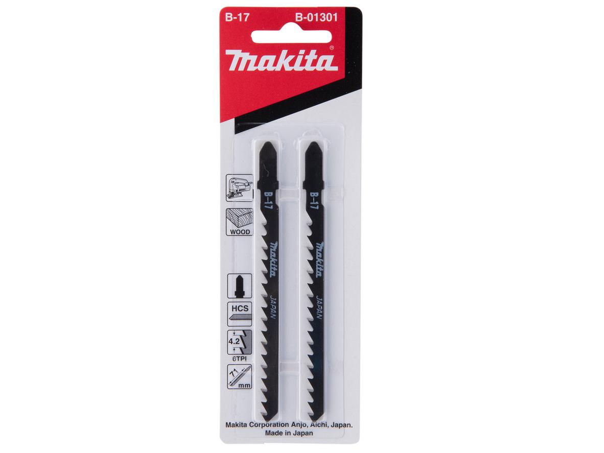 Bộ lưỡi cưa lọng Makita B-01301 no.b-17 cắt gỗ với chuôi gài kiểu B và 6 TPI.