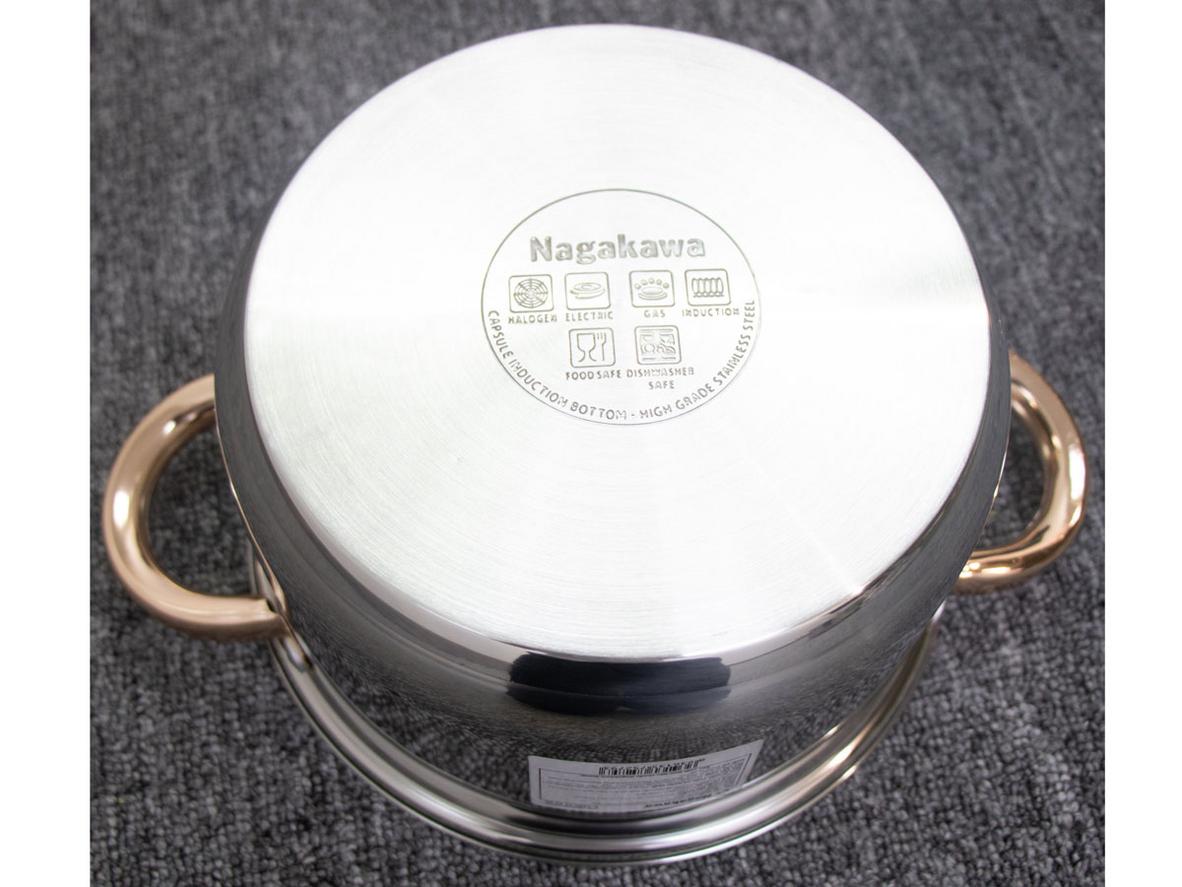 Inox 201 sáng bóng, đáy 4 lớp và 3 size linh hoạt là điểm mạnh của NAG1306.