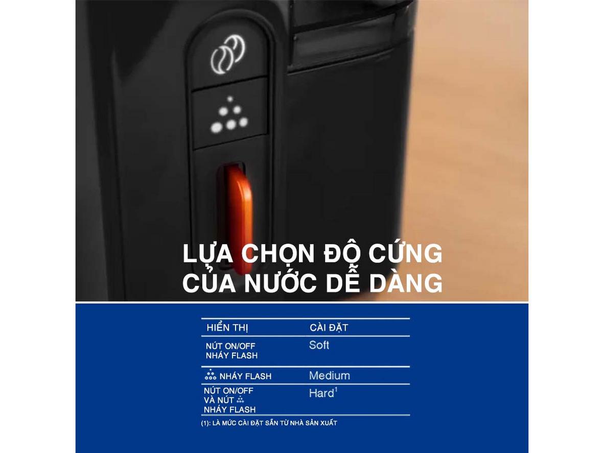 Công suất 1.200W và bình 1,4 lít giúp máy pha nhanh cho 10–15 tách.