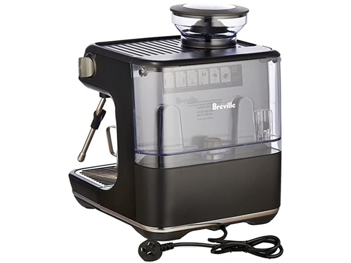 Breville BES878BSS/BST kết hợp xay, chiết xuất và đánh sữa trong một thân máy.
