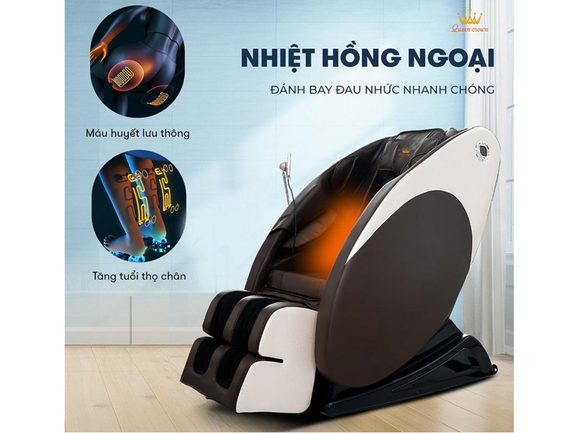 Con lăn massage kép 3D giúp tác động sâu và thư giãn nhanh.