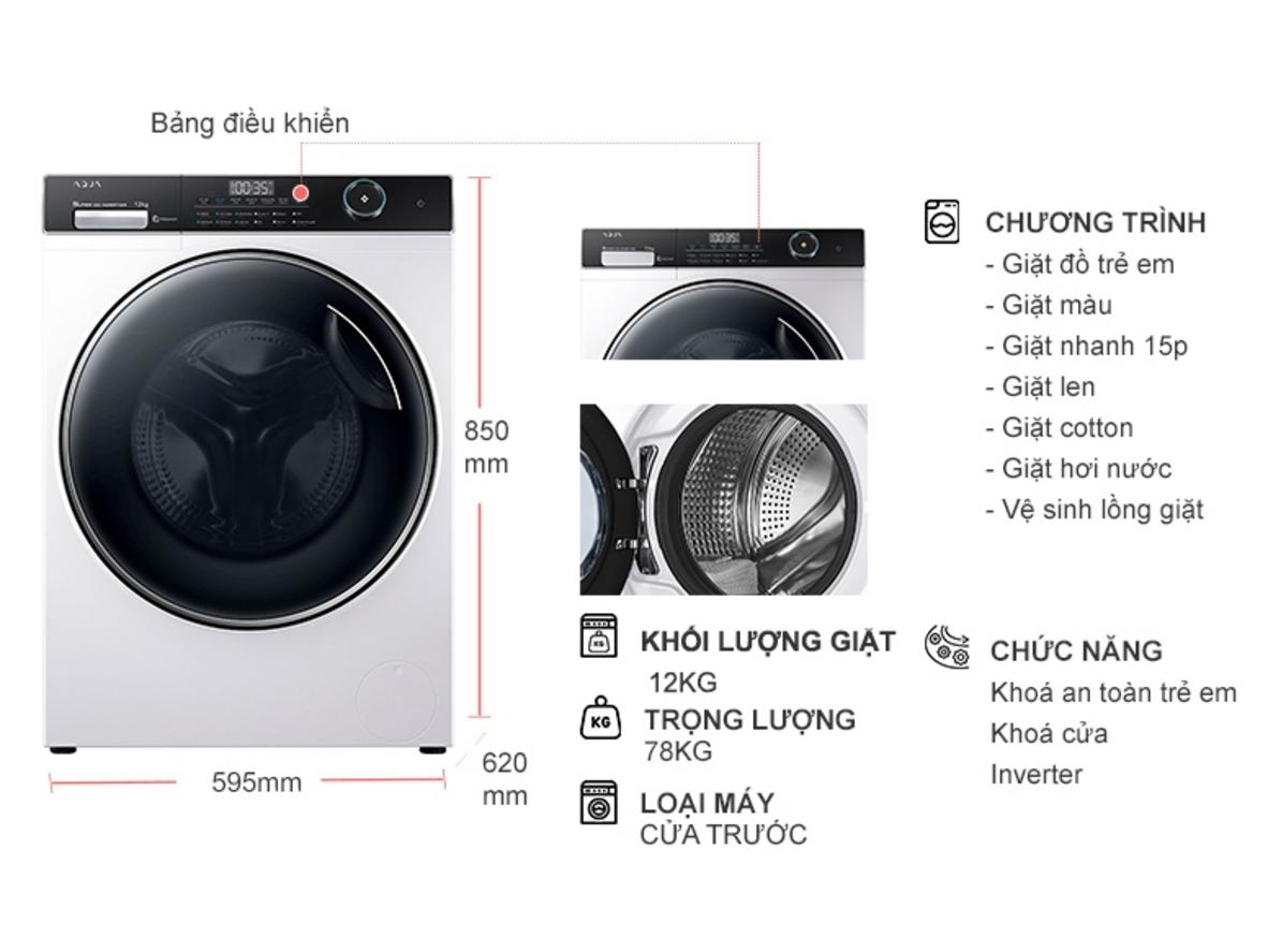 DD Inverter và lồng giặt 525mm giúp giặt êm, giảm xoắn rối