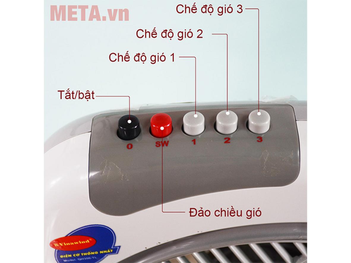 Động cơ bạc thau và 5 cánh nhựa giúp quạt vận hành ổn định.