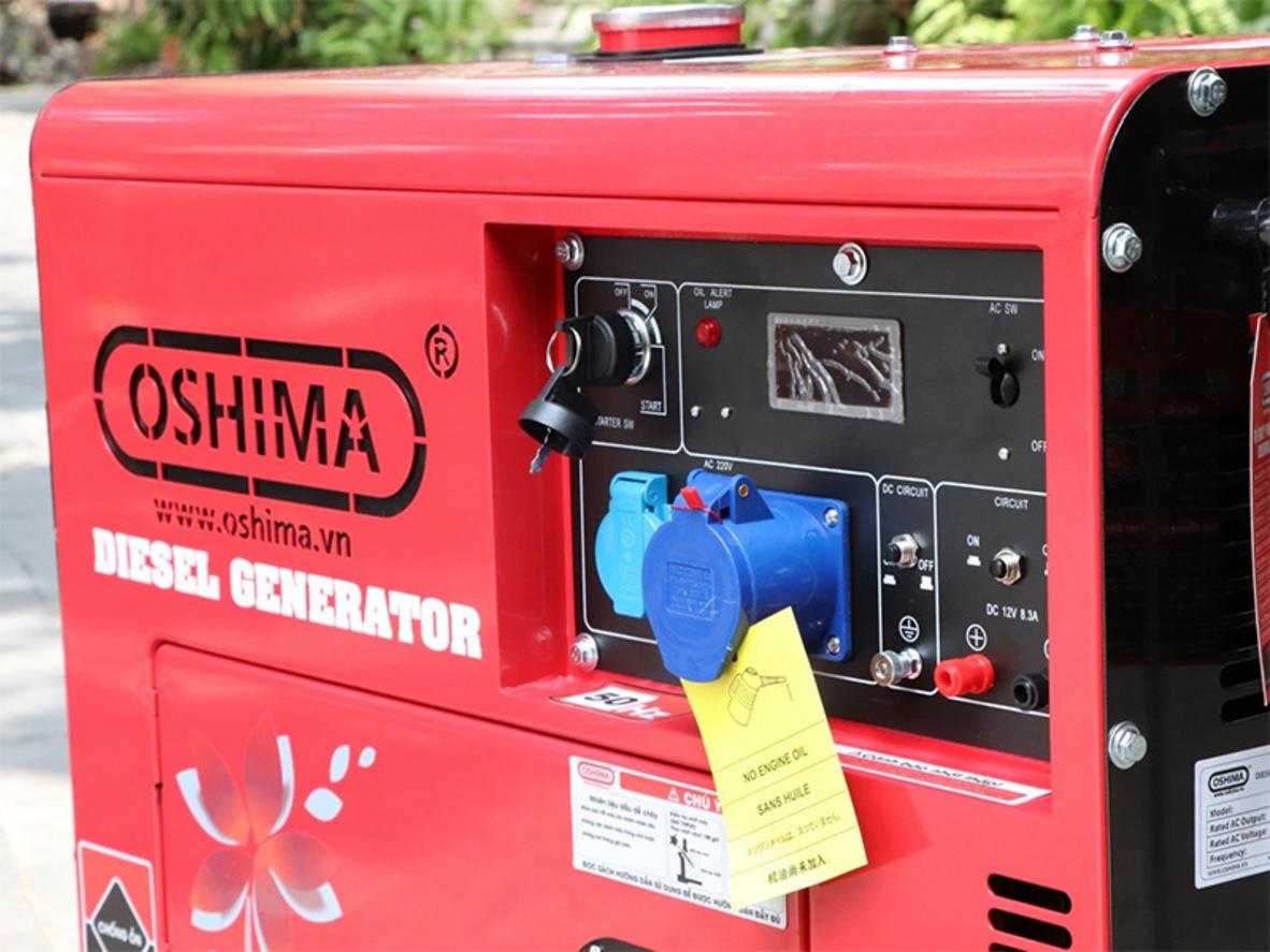 Động cơ Diesel 4 thì S186FAE giúp Oshima OS 6500 vận hành bền bỉ và tiết kiệm nhiên liệu.