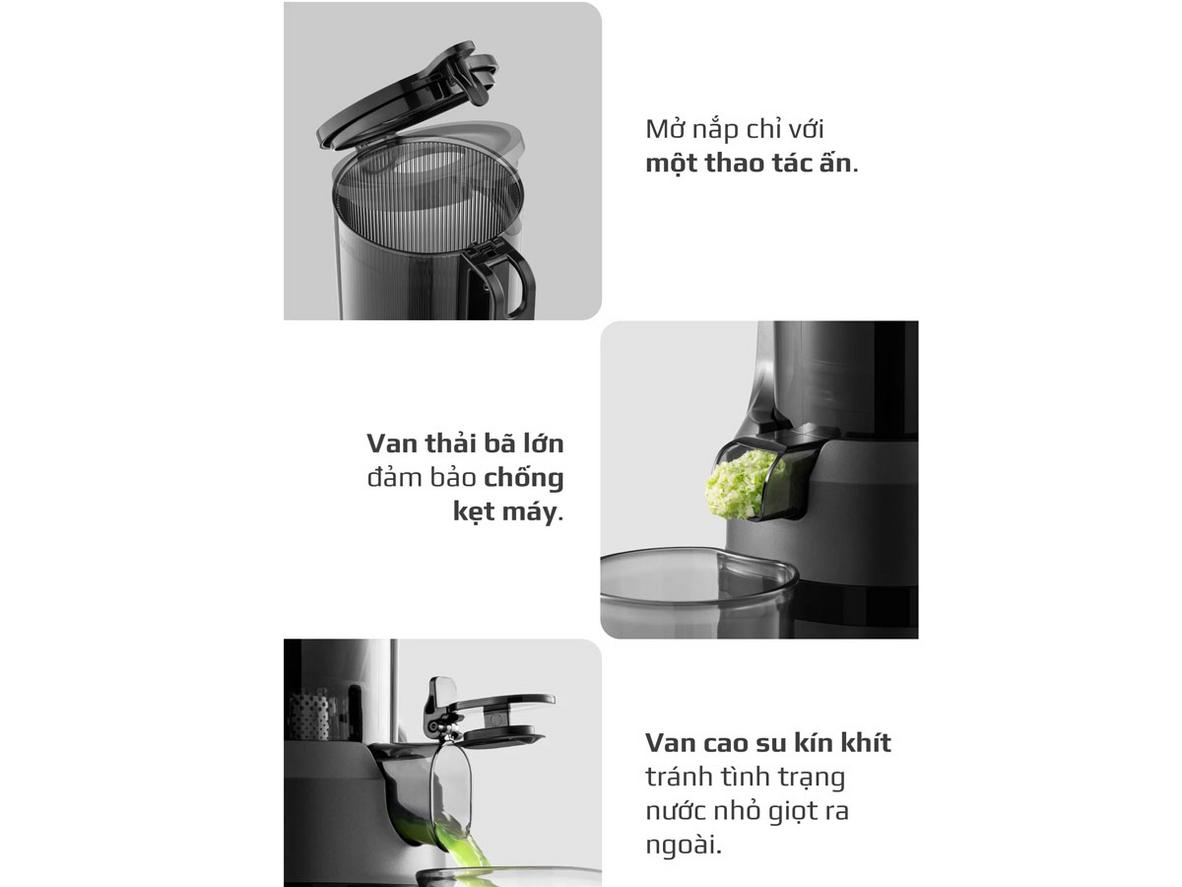 Tốc độ ép chậm 40–60 vòng/phút giữ hương vị tốt hơn
