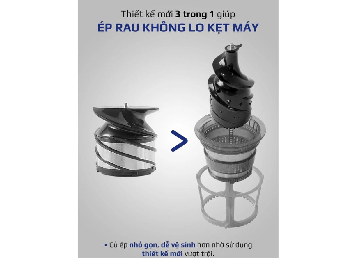 Tốc độ ép chậm 40 vòng/phút giúp giữ vị tươi tự nhiên.