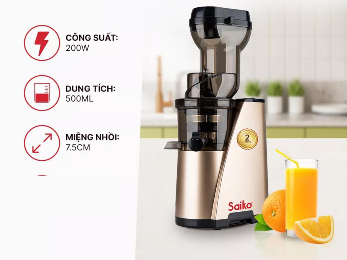 Tốc độ ép chậm 46 vòng/phút giúp giữ chất lượng nước ép.