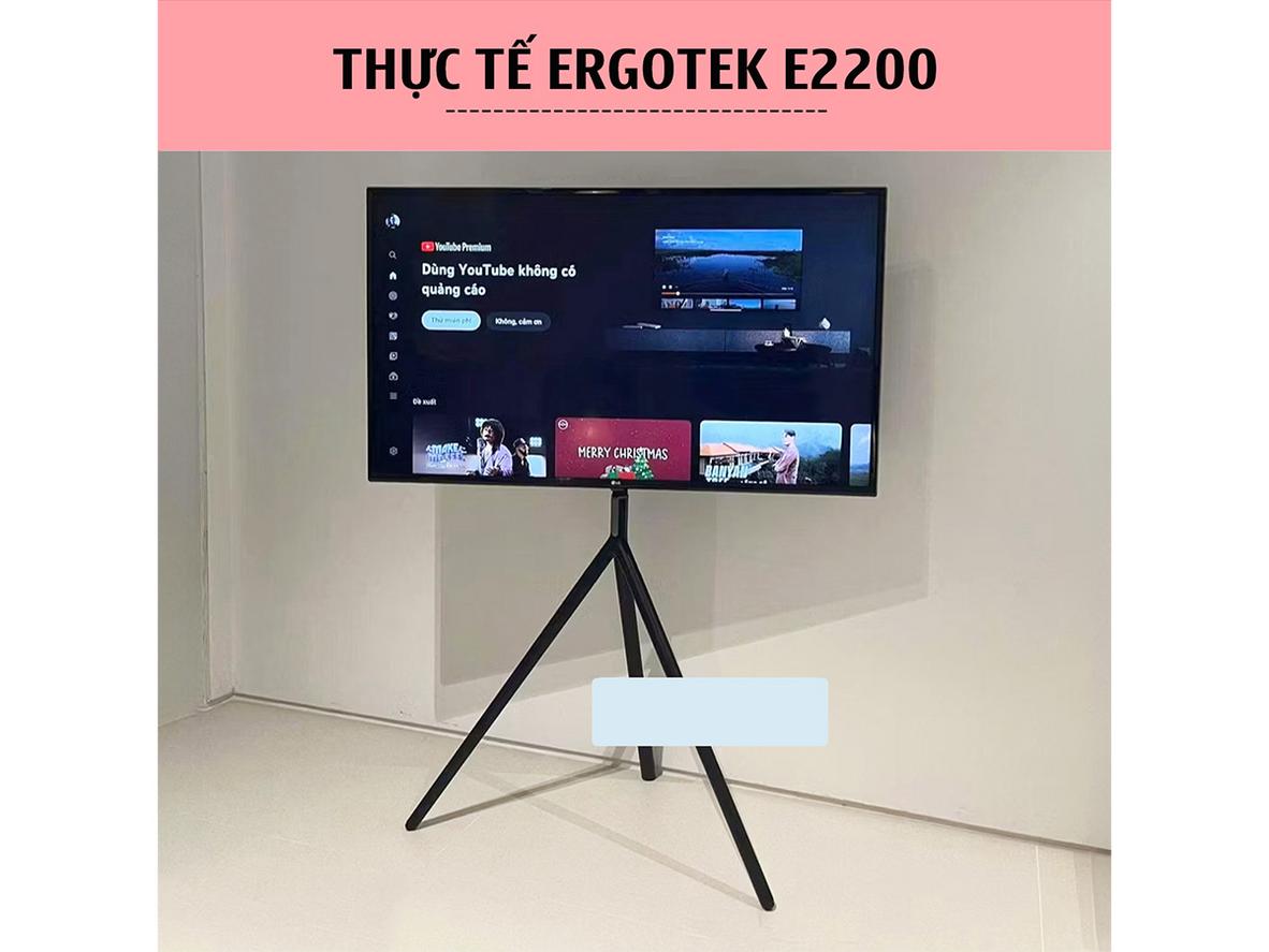 Thiết kế tripod 3 chân và thép sơn tĩnh điện giúp ErgoTek E2200 vững chắc, đẹp mắt.