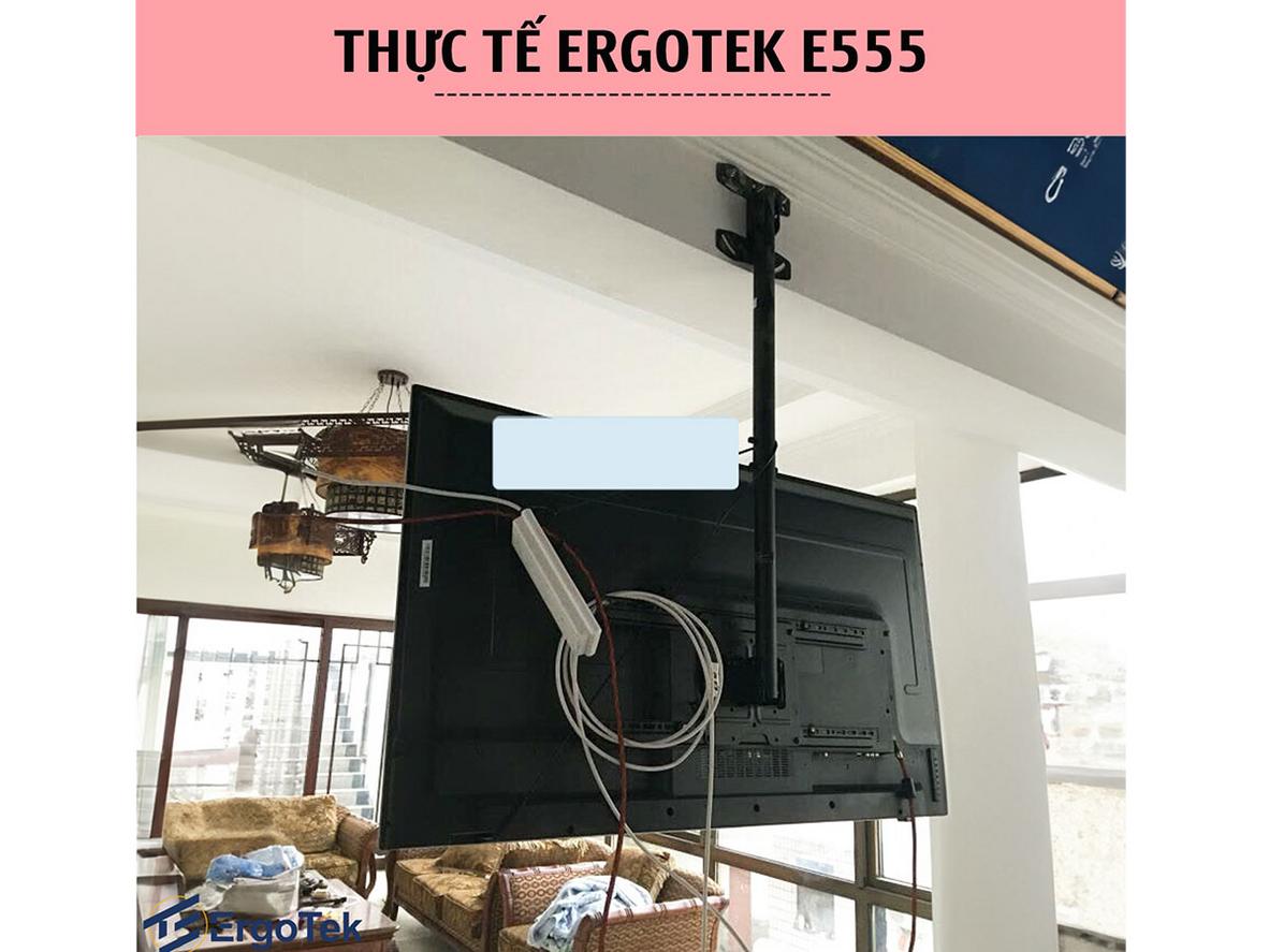Cơ cấu treo, chỉnh góc và giấu dây của ErgoTek E555.