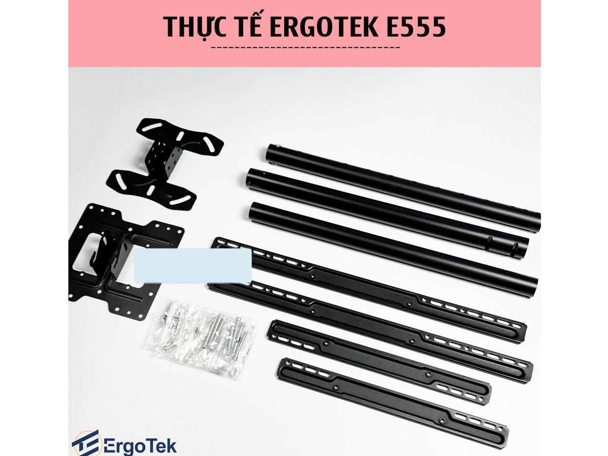 Khung treo tivi thả trần ErgoTek E555 tải trọng tối đa 59kg.