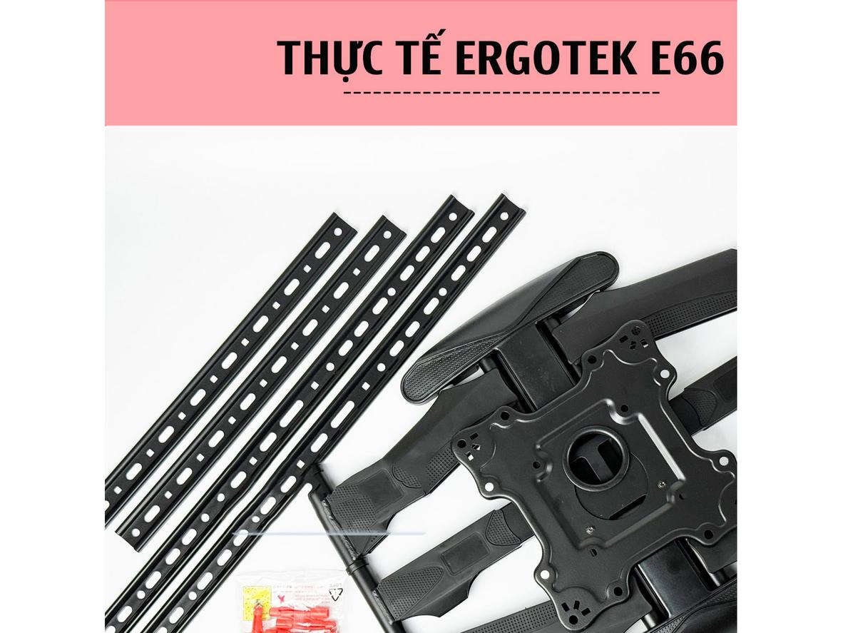 Khung thép sơn tĩnh điện giúp ErgoTek E66 bền chắc và ổn định hơn khi treo TV lớn.