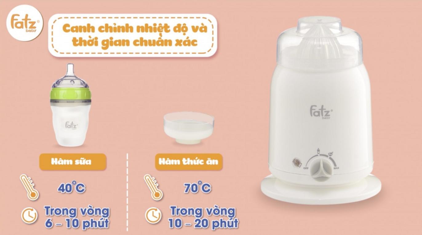 Tiệt trùng 100°C hỗ trợ làm sạch bình sữa và núm ti nhanh gọn.