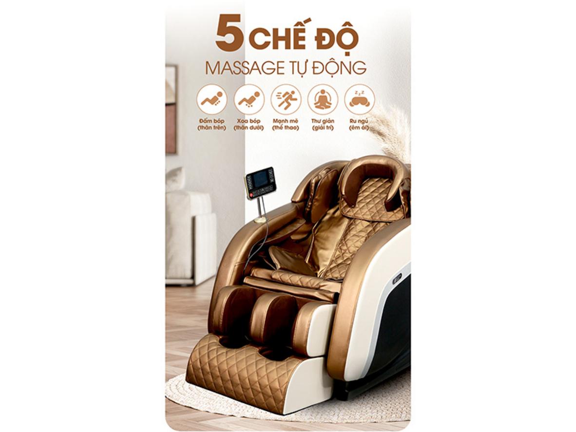 Da cao cấp và màu Royal Gold của Ghế massage Buheung MK-5250