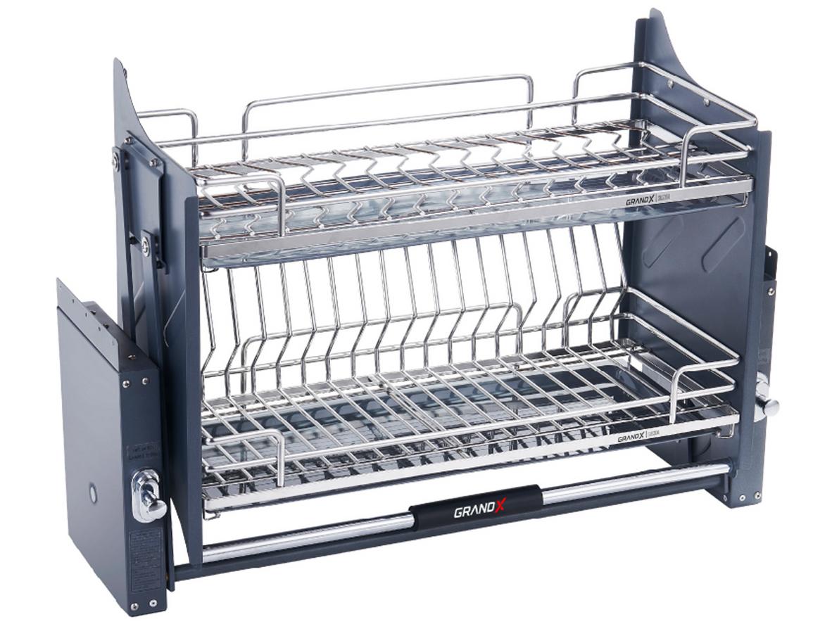 Thiết kế 2 tầng nan Oval, trợ lực nhẹ tay, phù hợp tủ bếp trên 900 mm.