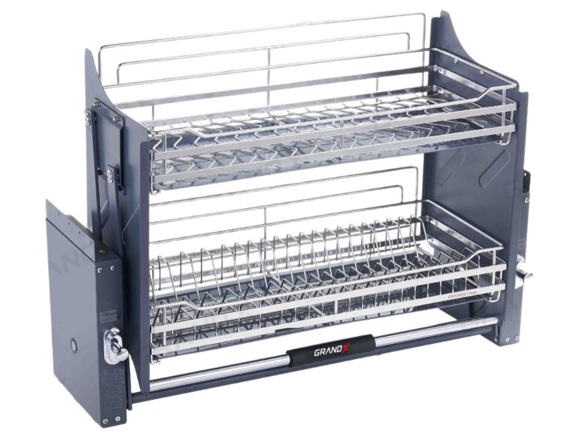 Giá bát nâng hạ nan dẹt GrandX XL.90S2 cho tủ bếp trên 90 cm.