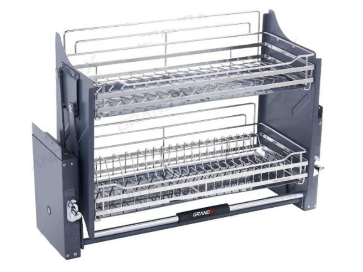 GrandX XL.70S: giải pháp nâng hạ bát đĩa gọn, an toàn và thẩm mỹ cho tủ bếp trên 700 mm.