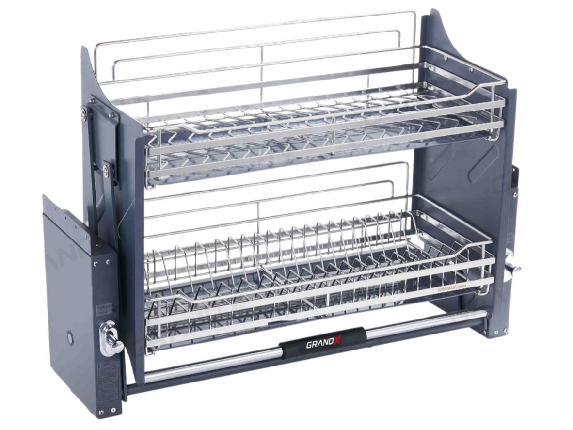 Giá bát nâng hạ nan dẹt GrandX XL.80S2 cho tủ bếp 80cm.