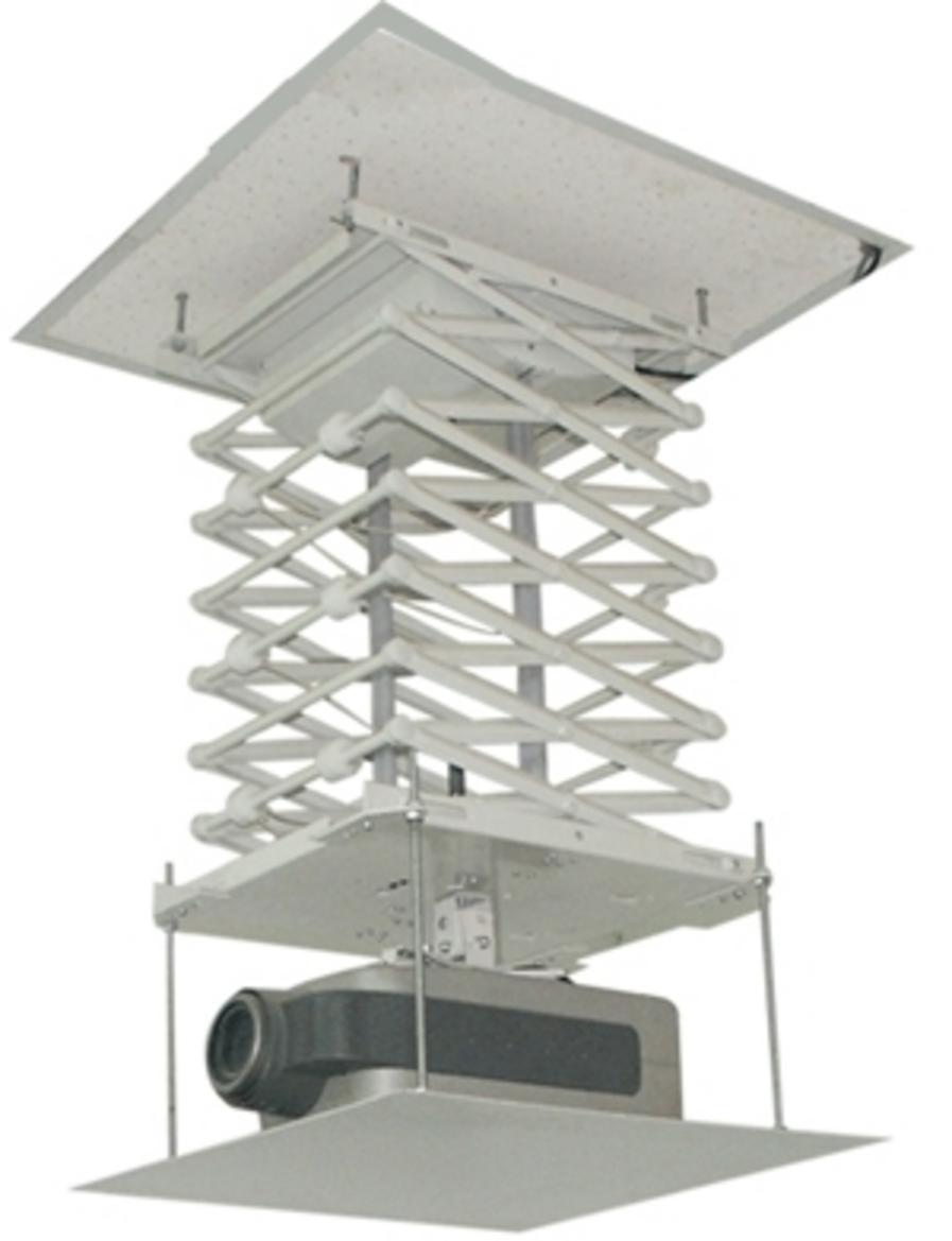 Giá treo điều khiển ECM110 giúp nâng hạ máy chiếu âm trần gọn đẹp, thao tác bằng remote rất tiện.